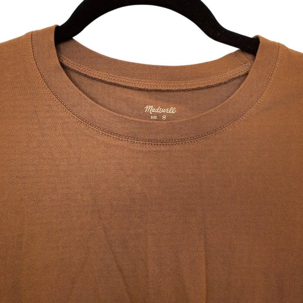 Madewell Solid Mustard Crewneck Short Sleeve Top Small - Picture 4 of 6